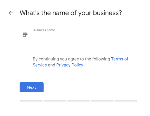 Google My Business Enter Business Name