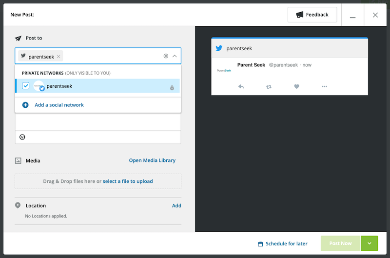 Scheduling social media posts with Hootsuite step 3