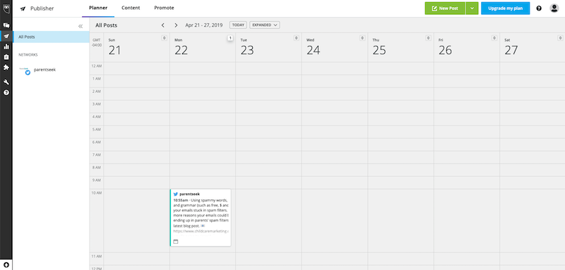Scheduling social media posts with Hootsuite step 7