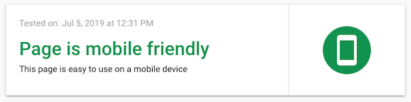 Results of Google's Mobile-Friendly Test