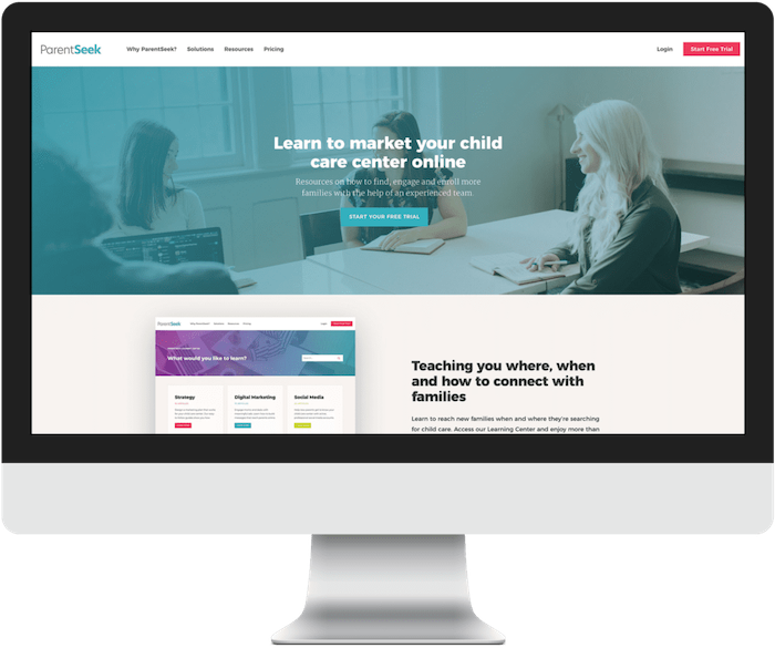 Screenshot of ParentSeek's responsive design on desktop