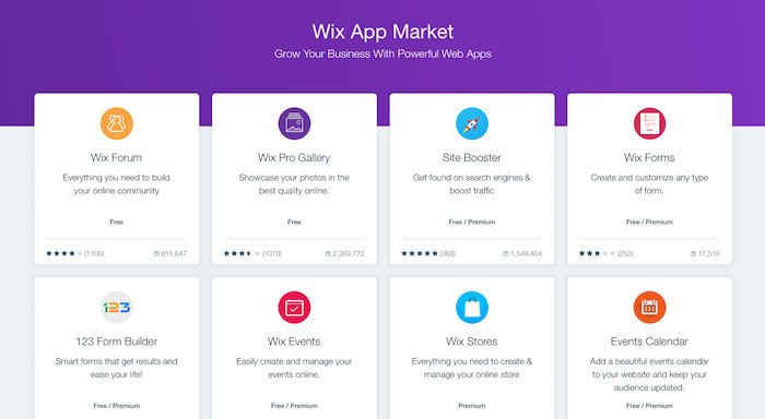 Wix app market