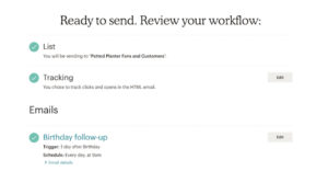 ready to send workflow mailchimp automation screenshot