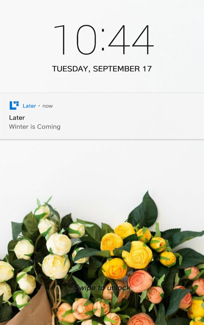 Push notification from Later app